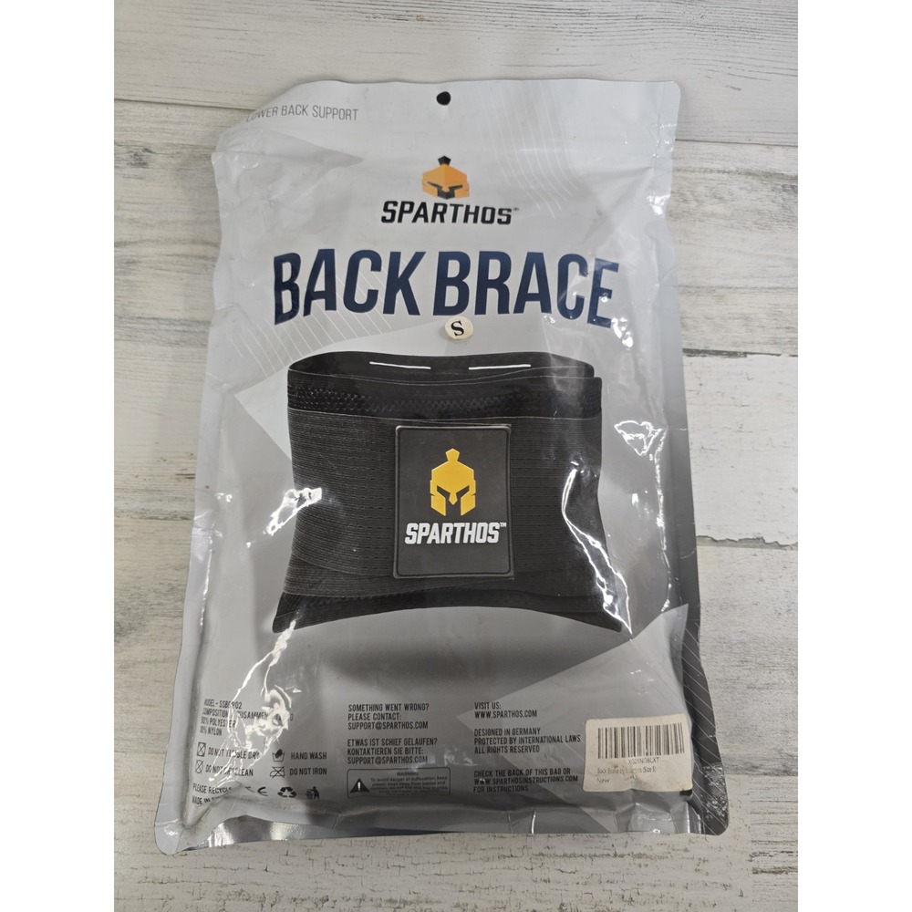 Sparthos Back Brace Lower Back Support Belt Black Small SSBB902 Sciatica Relief